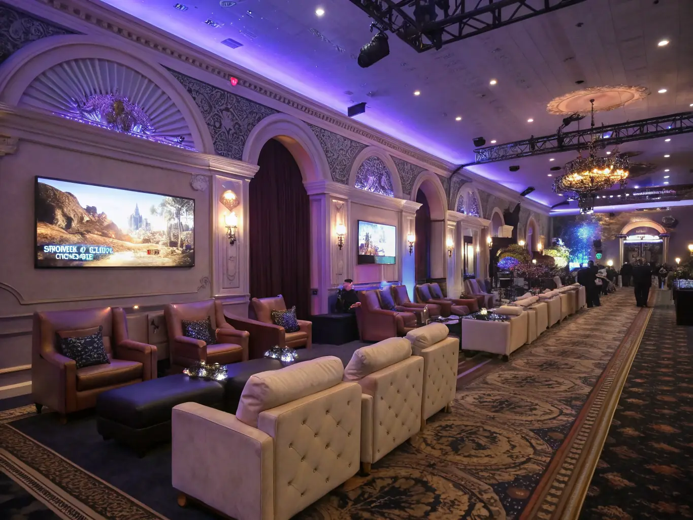 A visually appealing image showcasing a luxurious VIP lounge with exclusive benefits and personalized service, emphasizing the premium experience for VIP members.
